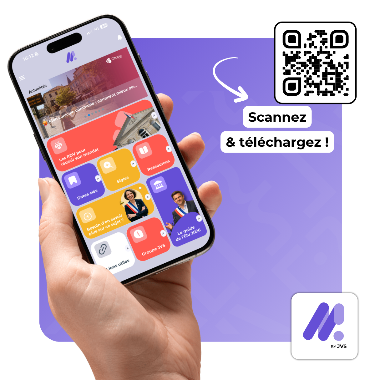 QR code pour télécharger l'application Mémento des élus